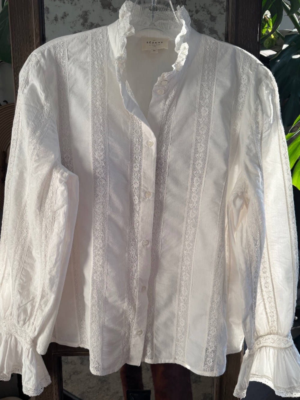 Sezane Lise Shirt Ecru - Size 4 - Picture 5 of 9